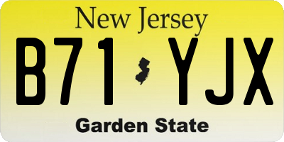 NJ license plate B71YJX