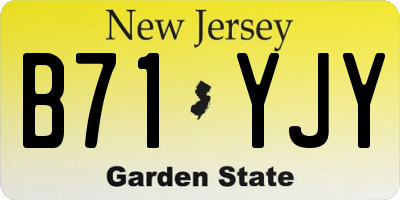 NJ license plate B71YJY