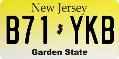 NJ license plate B71YKB