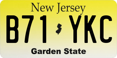 NJ license plate B71YKC