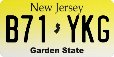 NJ license plate B71YKG