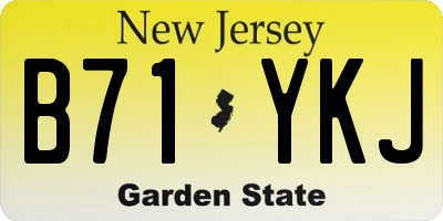 NJ license plate B71YKJ