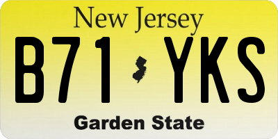 NJ license plate B71YKS