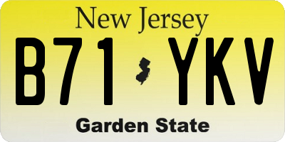 NJ license plate B71YKV