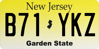 NJ license plate B71YKZ