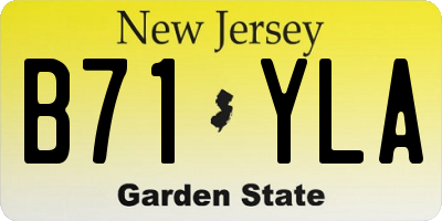 NJ license plate B71YLA