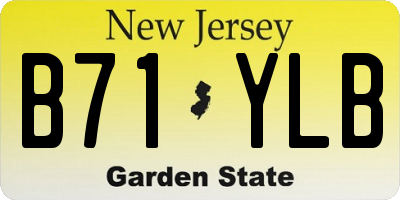 NJ license plate B71YLB