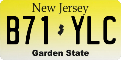 NJ license plate B71YLC