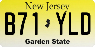 NJ license plate B71YLD