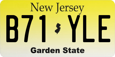NJ license plate B71YLE