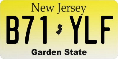 NJ license plate B71YLF