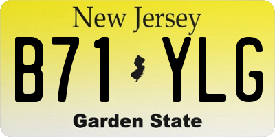 NJ license plate B71YLG