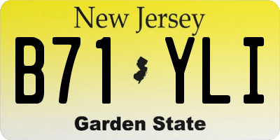 NJ license plate B71YLI