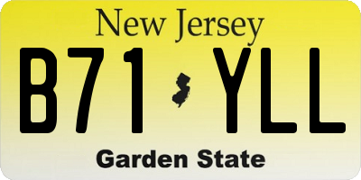 NJ license plate B71YLL