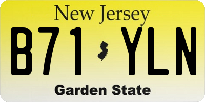 NJ license plate B71YLN