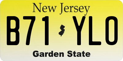 NJ license plate B71YLO