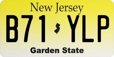 NJ license plate B71YLP
