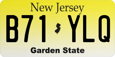NJ license plate B71YLQ