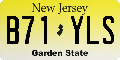 NJ license plate B71YLS