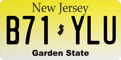 NJ license plate B71YLU