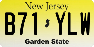 NJ license plate B71YLW