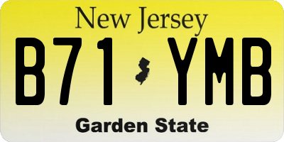 NJ license plate B71YMB
