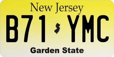 NJ license plate B71YMC