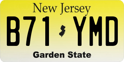 NJ license plate B71YMD