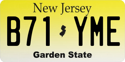 NJ license plate B71YME