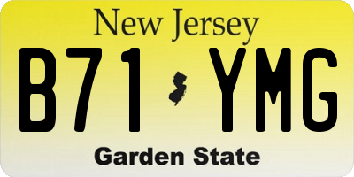 NJ license plate B71YMG