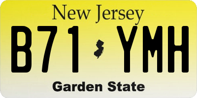 NJ license plate B71YMH