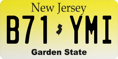 NJ license plate B71YMI