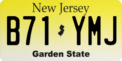 NJ license plate B71YMJ