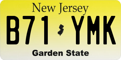 NJ license plate B71YMK