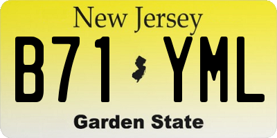 NJ license plate B71YML