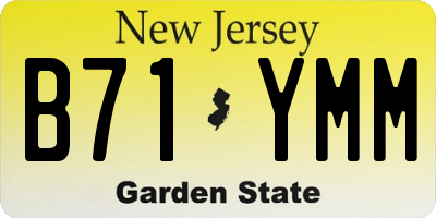 NJ license plate B71YMM