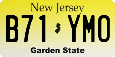 NJ license plate B71YMO