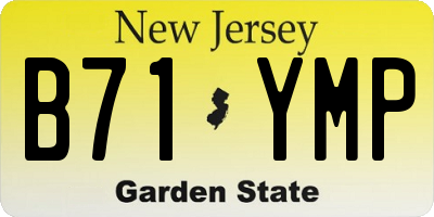 NJ license plate B71YMP