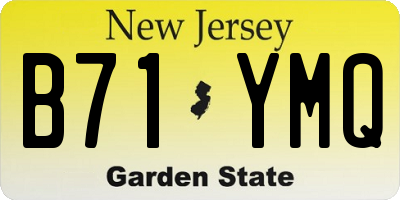 NJ license plate B71YMQ