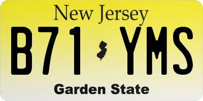 NJ license plate B71YMS