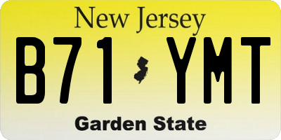 NJ license plate B71YMT