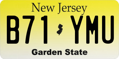 NJ license plate B71YMU