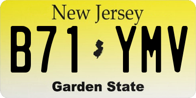 NJ license plate B71YMV