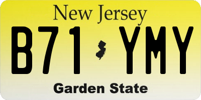 NJ license plate B71YMY
