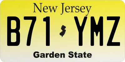 NJ license plate B71YMZ