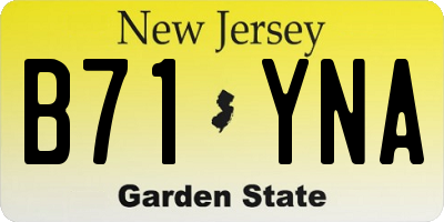 NJ license plate B71YNA