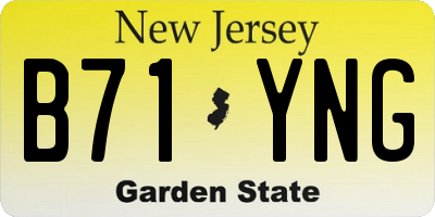 NJ license plate B71YNG