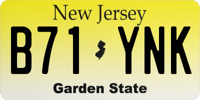 NJ license plate B71YNK