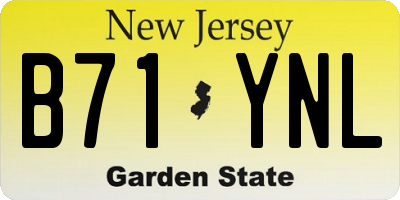 NJ license plate B71YNL