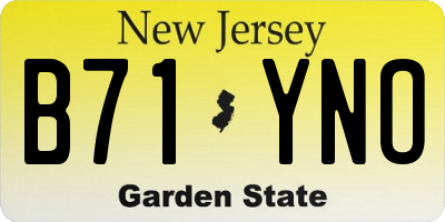 NJ license plate B71YNO